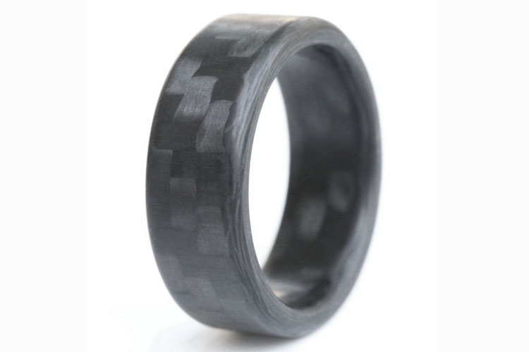 Modern Black Carbon Fiber Men's Ring | Element Rings Mens Modern Wedding rings