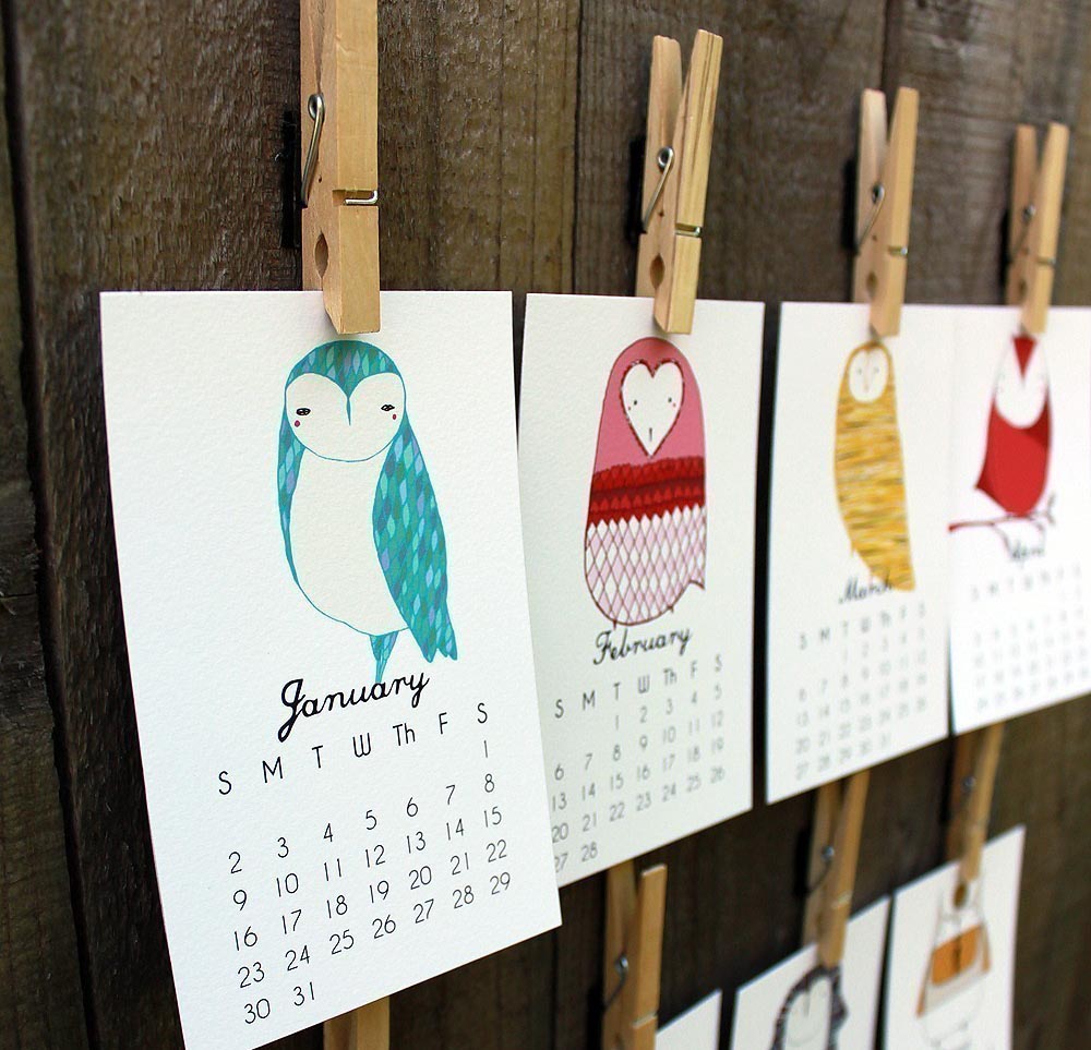 Little Owls 2016 Calendar by Gingiber 2