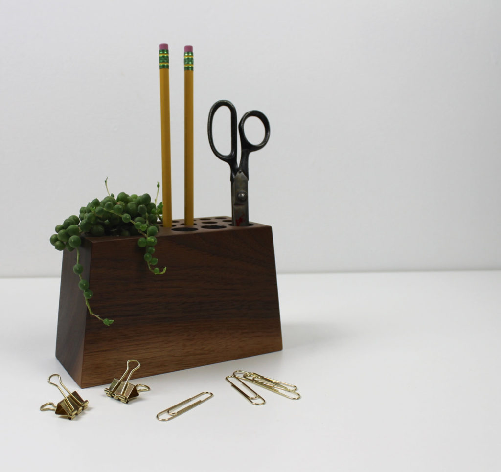 Modern Wood Desk Organizer by Gold Heart Supply