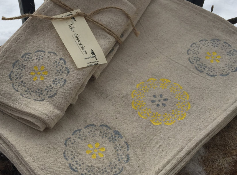 Screen Printed Daisy Napkins by 517 New Creations