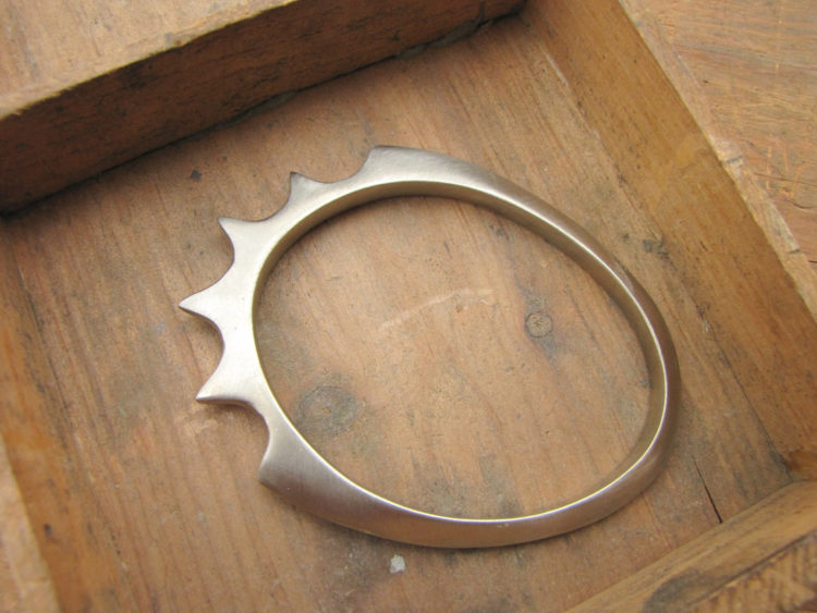 Chunky Heavy Metal Bangle by Queens Metal Jewelry