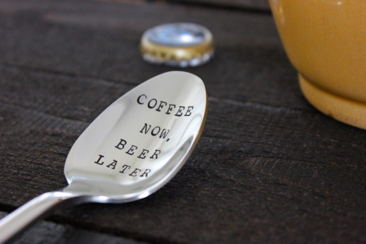 Coffee Now Beer Later Personalized Spoon by Modern Out