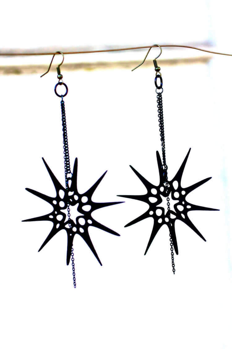 Spiky Starfish Anemone Earrings by Lemantula Designs
