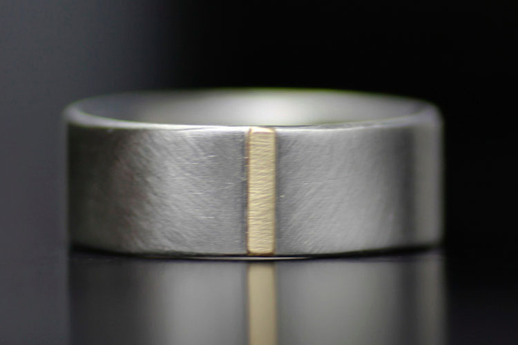 Modern Recycled Palladium and Gold Men’s Wedding Band by Lolide