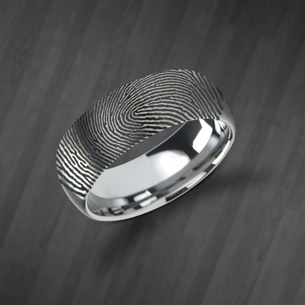 Tungsten Fingerprint Wedding Band | Infinite Jewelry 